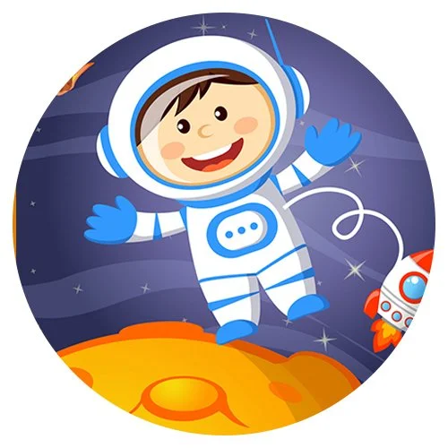 Цветной пример раскраски забавный космонатв