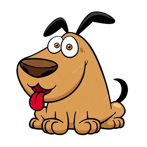 Цветной вариант раскраски забавный пес собака