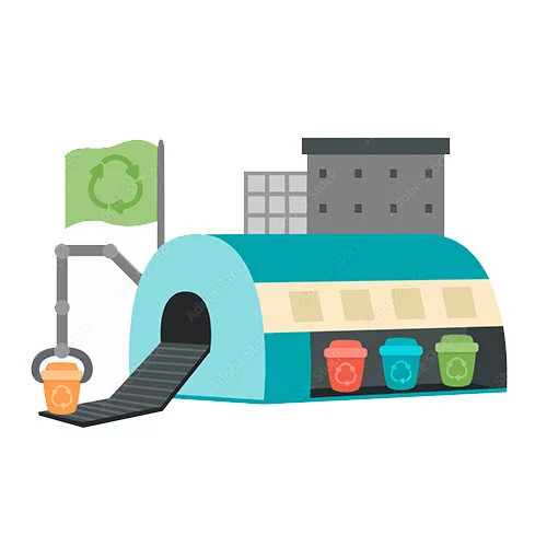 Цветной пример раскраски заводы по переработке