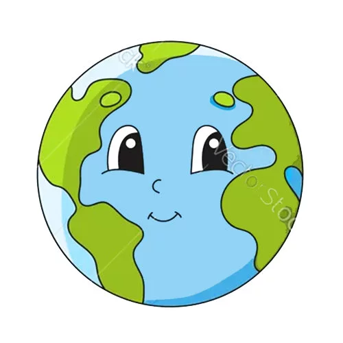 Цветной пример раскраски земля с глазками