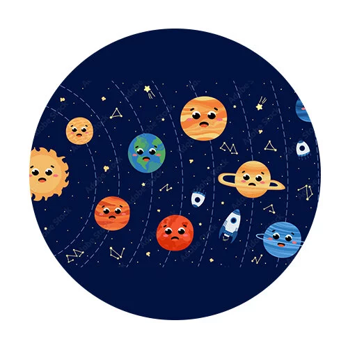 Цветной вариант раскраски земля в солнечной система