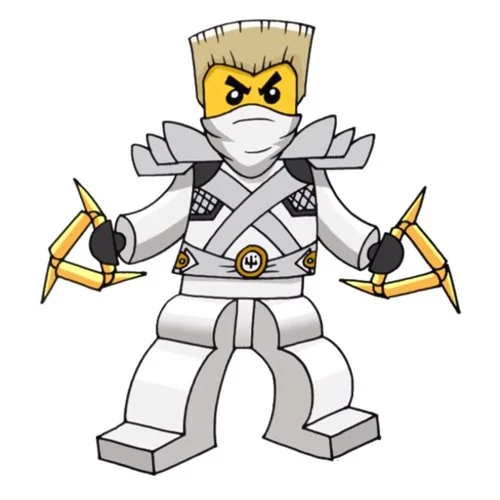 Цветной вариант раскраски зейн ниндзя в атаке