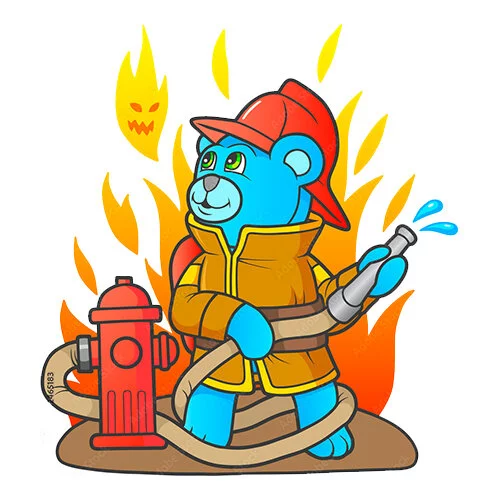 Цветной вариант раскраски злой огонь