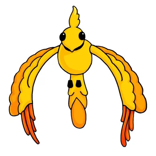 Цветной вариант раскраски золотой феликс