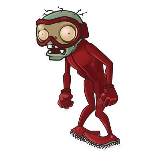 Цветной вариант раскраски зомби бобслей