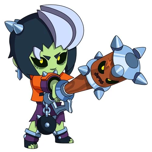 Цветной пример раскраски зомбиби (зомби би би)