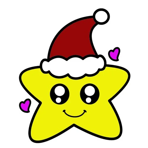 Цветной пример раскраски звезда новогодняя