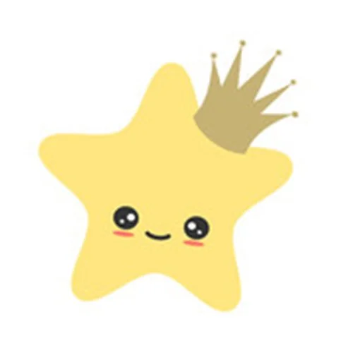 Цветной пример раскраски звездочка в короне