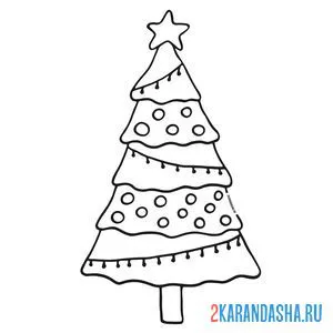 Раскраска новогодняя елка онлайн