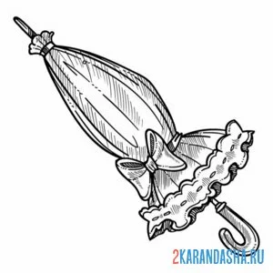 Раскраска дамский зонтик