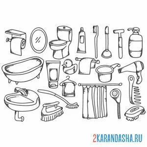 Раскраска мебель ванной комнаты