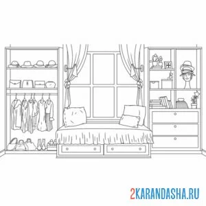 Раскраска мебель в гардеробной