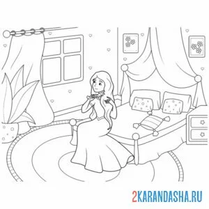 Раскраска комната девочки