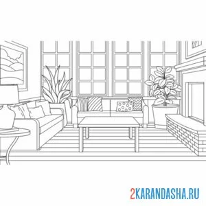 Раскраска гостевая комната