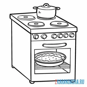 Раскраска электроплита бытовая техника