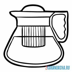 Раскраска заварочный чайник стеклянный