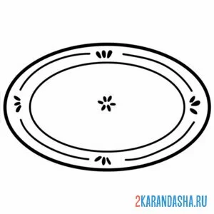 Раскраска тарелка пустая