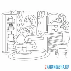 Раскраска посуда на кухне