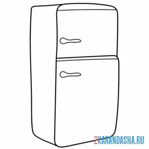 Раскраска большой холодильник бытовая техника