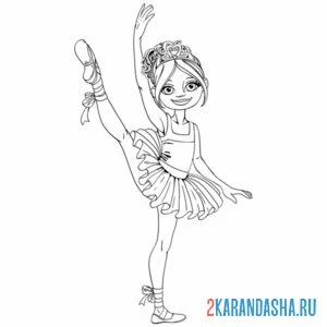 Распечатать раскраску ученица балерина на А4