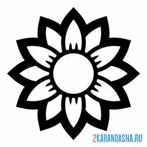 Раскраска подсолнух очень простой