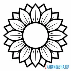 Раскраска подсолнух для малышей