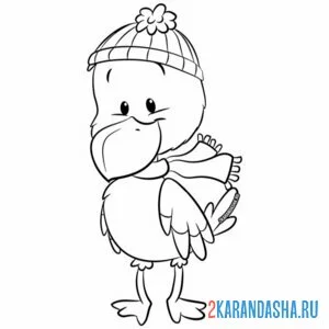 Раскраска осенняя чайка