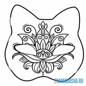 Раскраска маска квадробики индийские мотивы