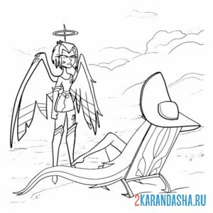 Раскраска отель хазбин лют пляж