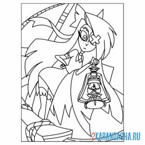 Раскраска отель хазбин вегги