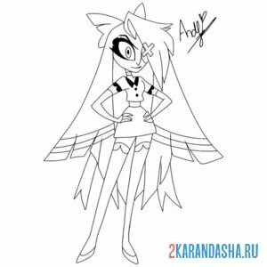 Раскраска отель хазбин вегги в полный рост