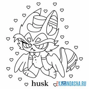 Раскраска маленький хаск