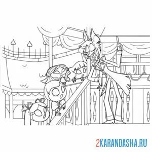 Раскраска лестница отель хазбин