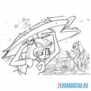 Раскраска отель хазбин битва