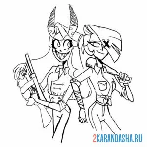 Раскраска арт отель хазбин