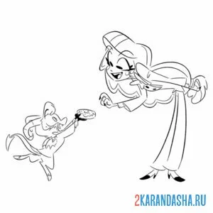 Раскраска отель хазбин пончик