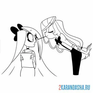 Раскраска встреча девчонок отель хазбин