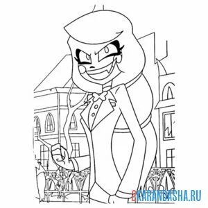 Раскраска отель хазбин злость