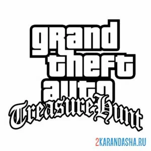 Раскраска гта (gta) лого
