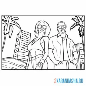 Раскраска гта (gta) майями