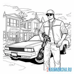 Раскраска гта (gta) v персонаж