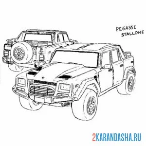 Раскраска гта (gta) внедорожник