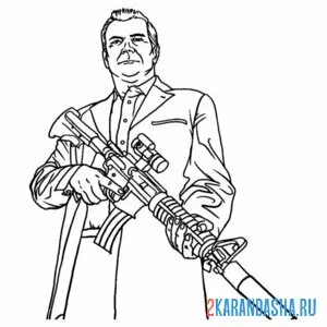 Раскраска гта (gta) гангстер