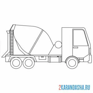 Раскраска бетономешалка грузовик