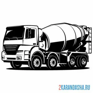 Раскраска бетономешалка камаз