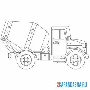 Раскраска бетономешалка без водителя