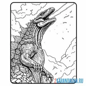 Раскраска годзилла огонь
