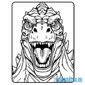 Раскраска годзилла голова
