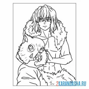 Раскраска inoske hashibira клинок рассекающий демонов