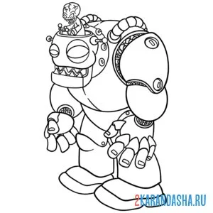 Раскраска зомби против растений главный монстр